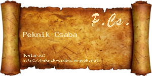 Peknik Csaba névjegykártya