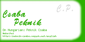 csaba peknik business card